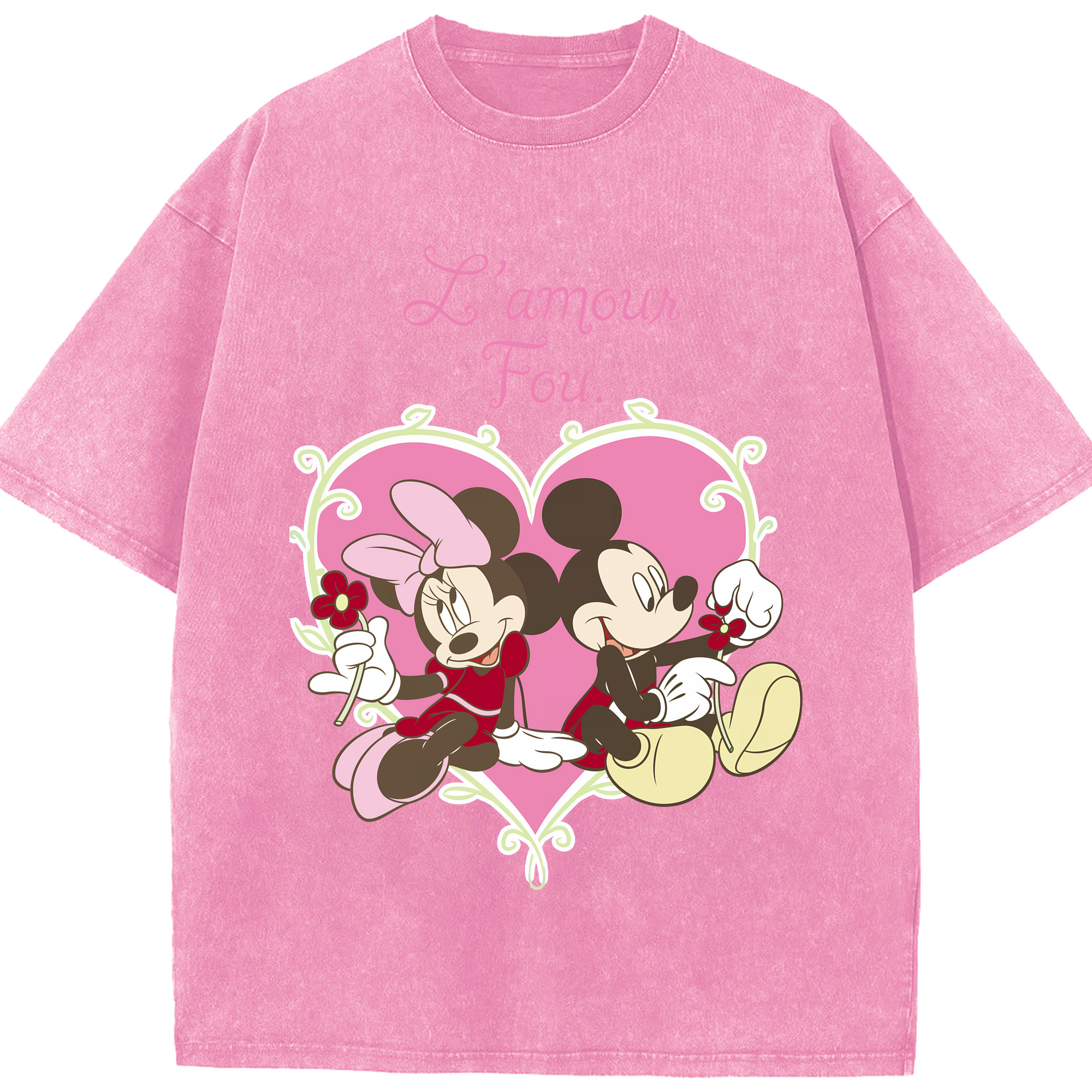 （画像用） ミッキーマウス Mickey Mouse 綿100% ヴィンテージ風 半袖Tシャツ（フロントプリント）